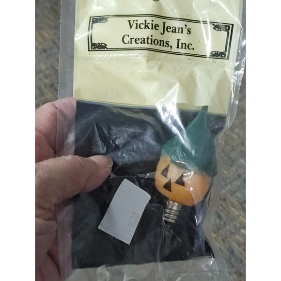 New Vickie Jean’s Creations Candle Glow Hand Dipped Light Bulb Halloween Pumpkin - Picture 4 of 4